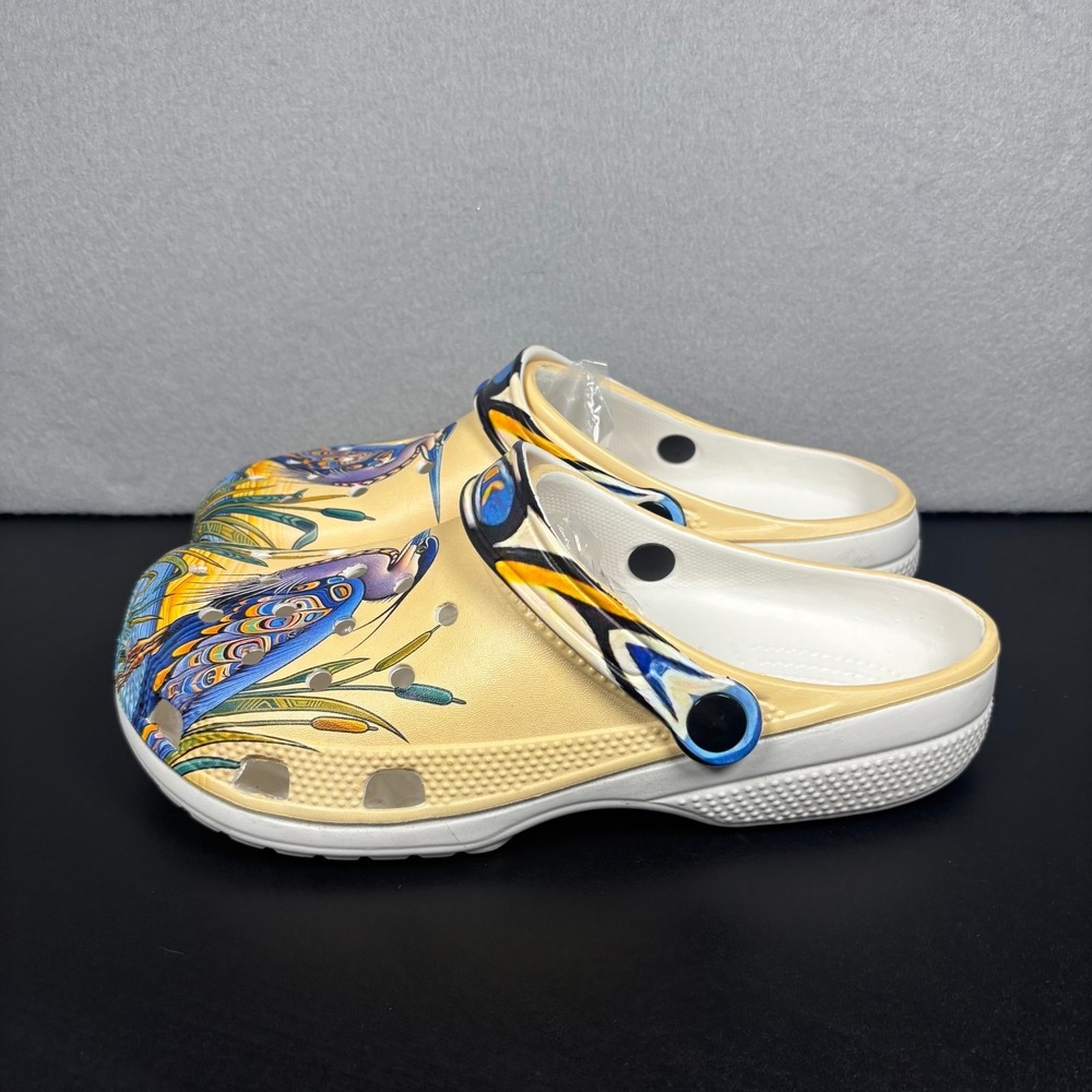 Native Heritage Blue Heron Art Clogs Shoes Men 9 Womens 11 EU 42